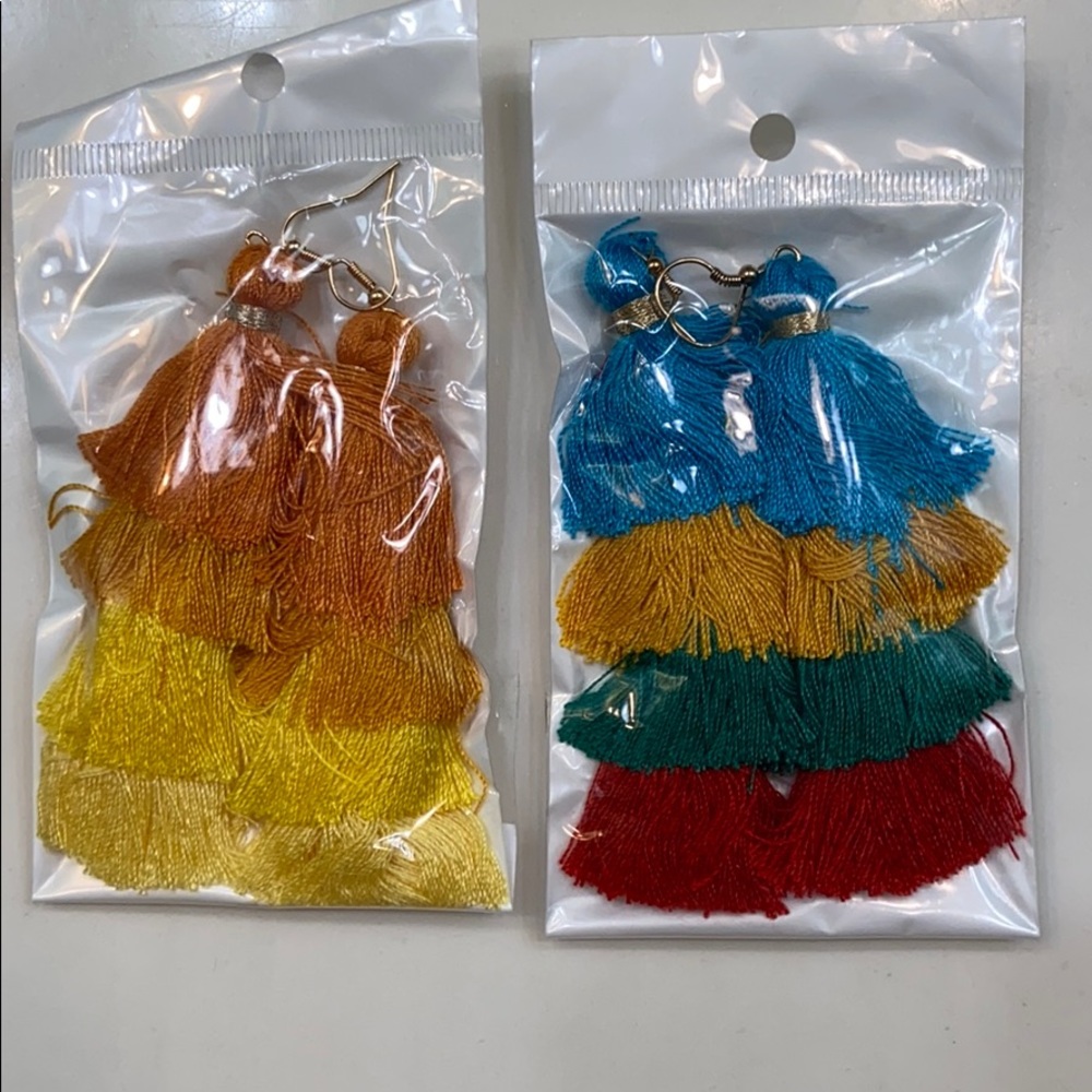 2 piece tassel earrings set